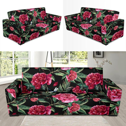 Peony Pattern Print Design PE04 Sofa Slipcover-JORJUNE.COM