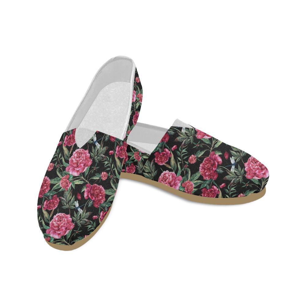 Peony Pattern Print Design PE04 Women Casual Shoes-JorJune.com