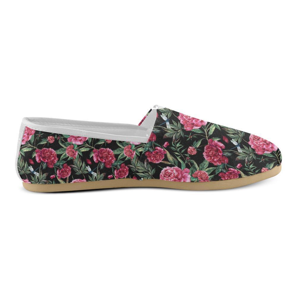 Peony Pattern Print Design PE04 Women Casual Shoes-JorJune.com