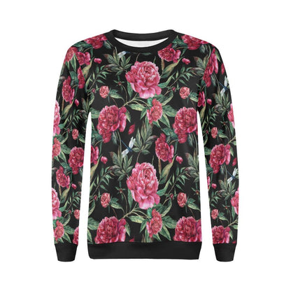 Peony Pattern Print Design PE04 Women Long Sleeve Sweatshirt-JorJune