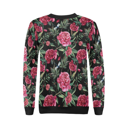 Peony Pattern Print Design PE04 Women Long Sleeve Sweatshirt-JorJune