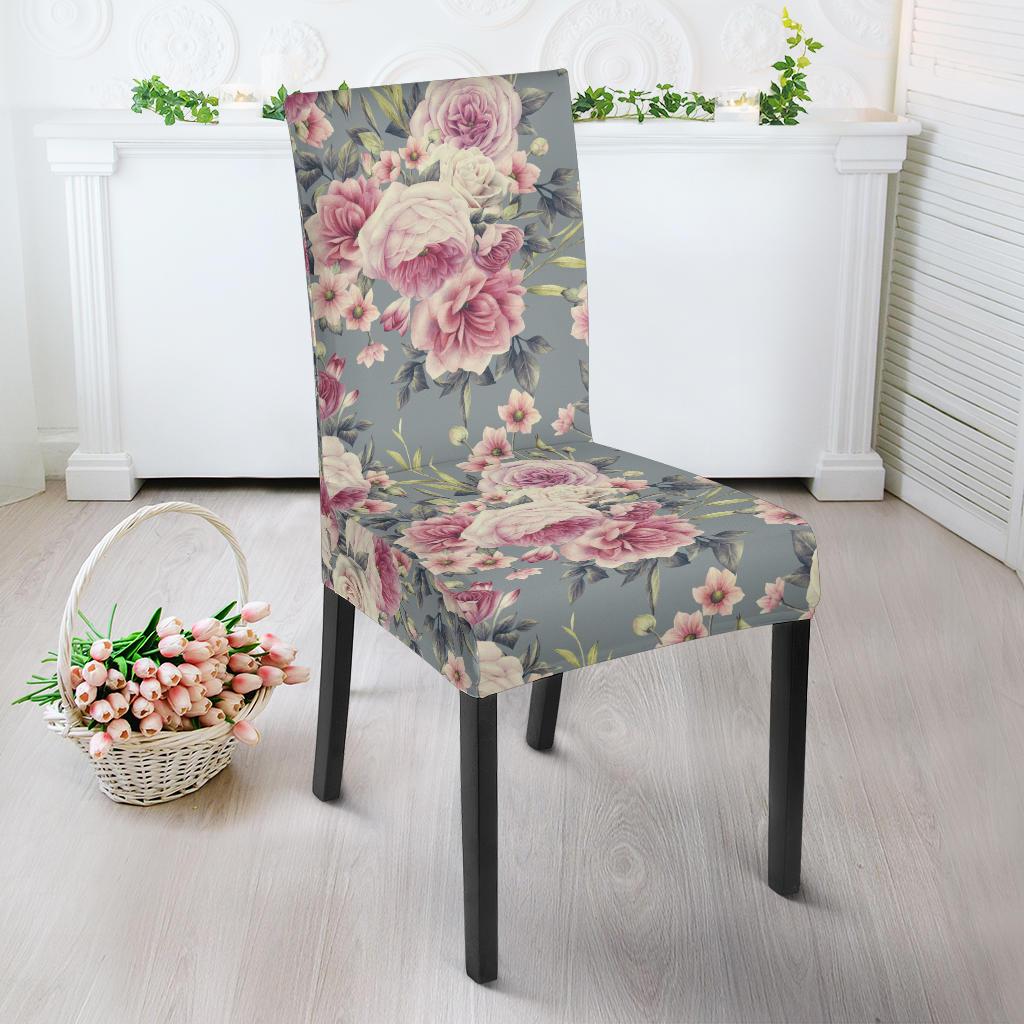 Peony Pattern Print Design PE05 Dining Chair Slipcover-JORJUNE.COM
