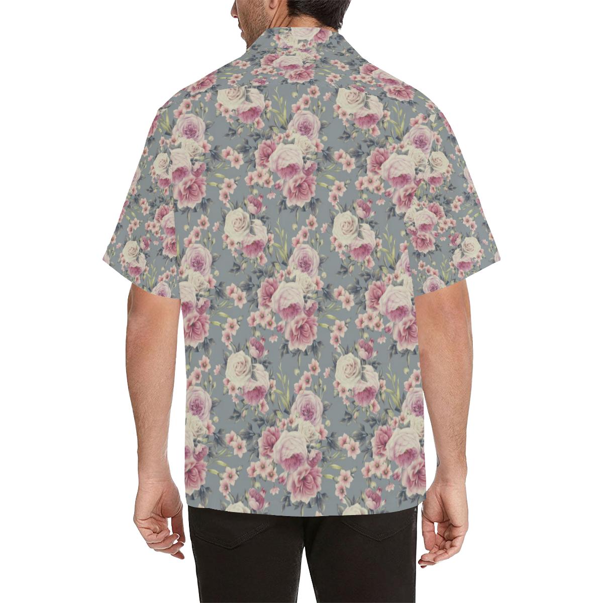Peony Pattern Print Design PE05 Men Hawaiian Shirt-JorJune