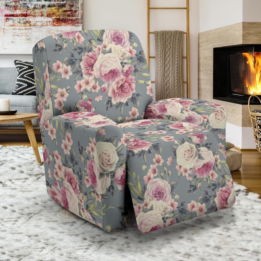 Peony Pattern Print Design PE05 Recliner Slipcover-JORJUNE.COM