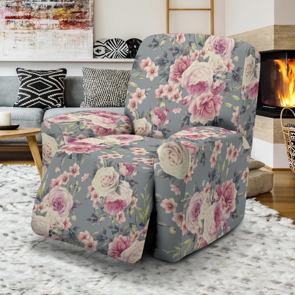 Peony Pattern Print Design PE05 Recliner Slipcover-JORJUNE.COM