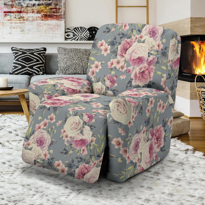 Peony Pattern Print Design PE05 Recliner Slipcover-JORJUNE.COM