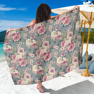 Peony Pattern Print Design PE05 Sarong Pareo Wrap-JORJUNE.COM