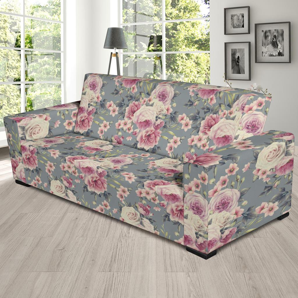 Peony Pattern Print Design PE05 Sofa Slipcover-JORJUNE.COM