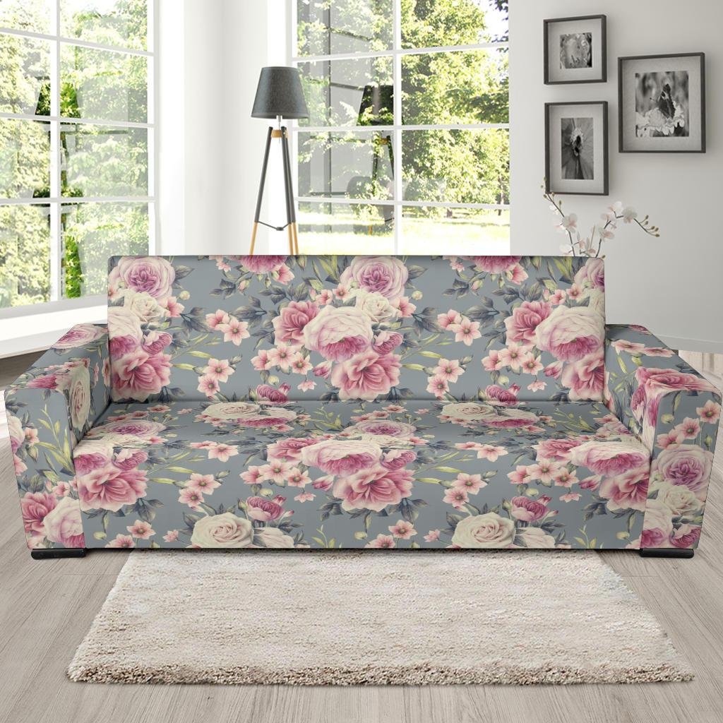 Peony Pattern Print Design PE05 Sofa Slipcover-JORJUNE.COM