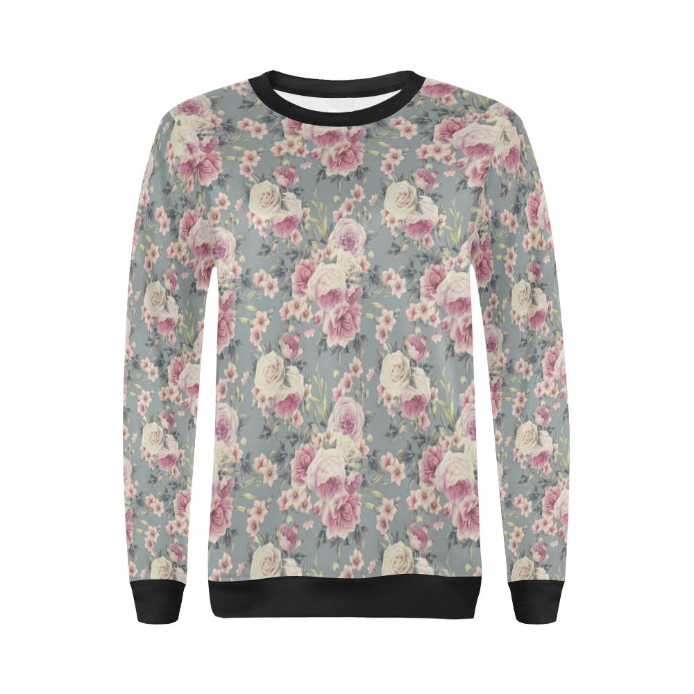 Peony Pattern Print Design PE05 Women Long Sleeve Sweatshirt-JorJune