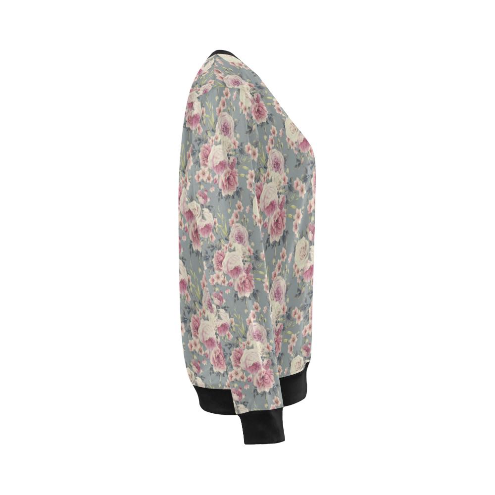 Peony Pattern Print Design PE05 Women Long Sleeve Sweatshirt-JorJune