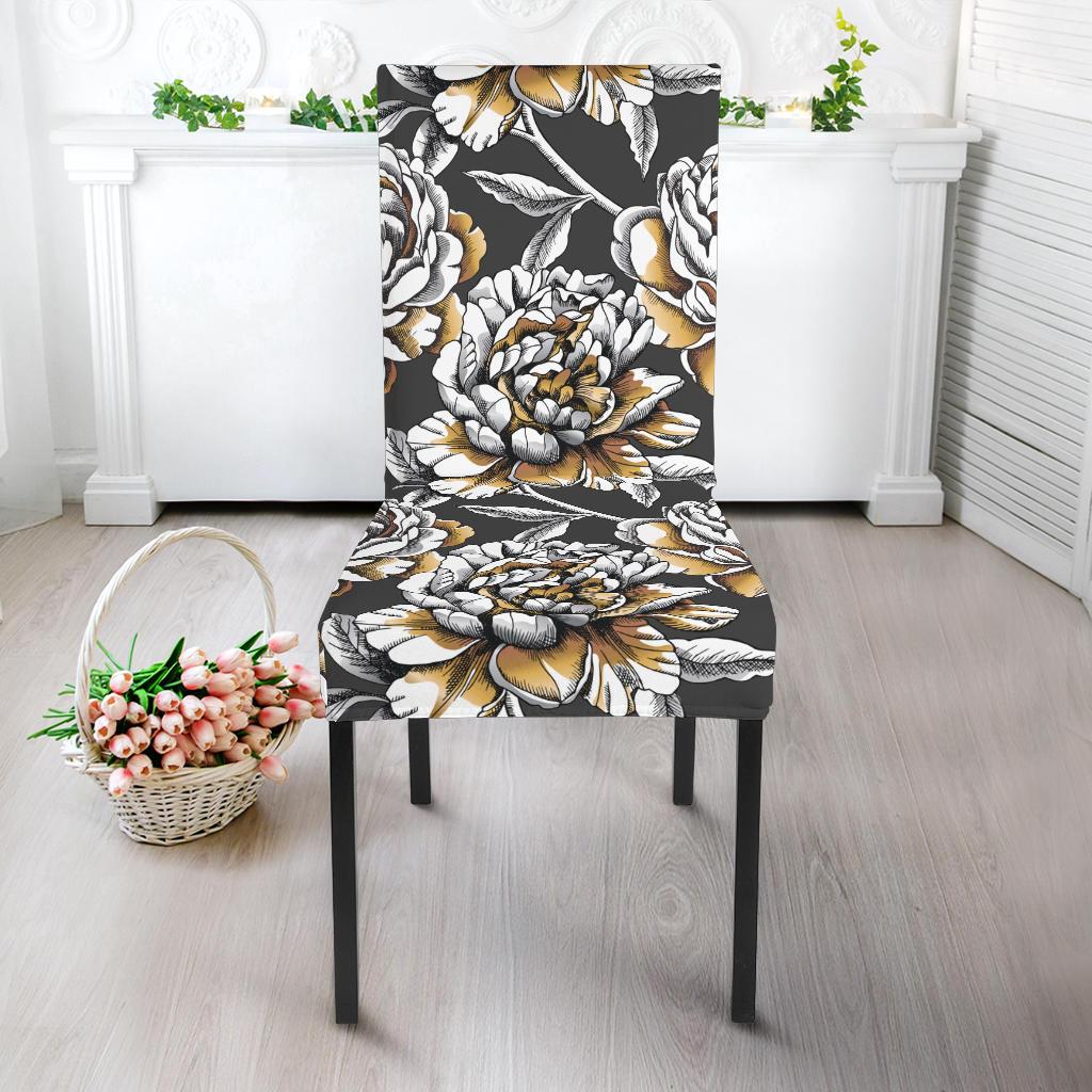 Peony Pattern Print Design PE06 Dining Chair Slipcover-JORJUNE.COM