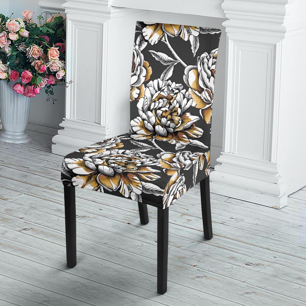 Peony Pattern Print Design PE06 Dining Chair Slipcover-JORJUNE.COM