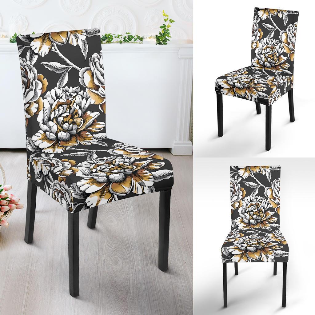 Peony Pattern Print Design PE06 Dining Chair Slipcover-JORJUNE.COM