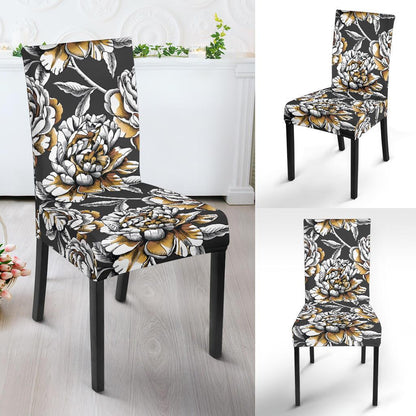 Peony Pattern Print Design PE06 Dining Chair Slipcover-JORJUNE.COM