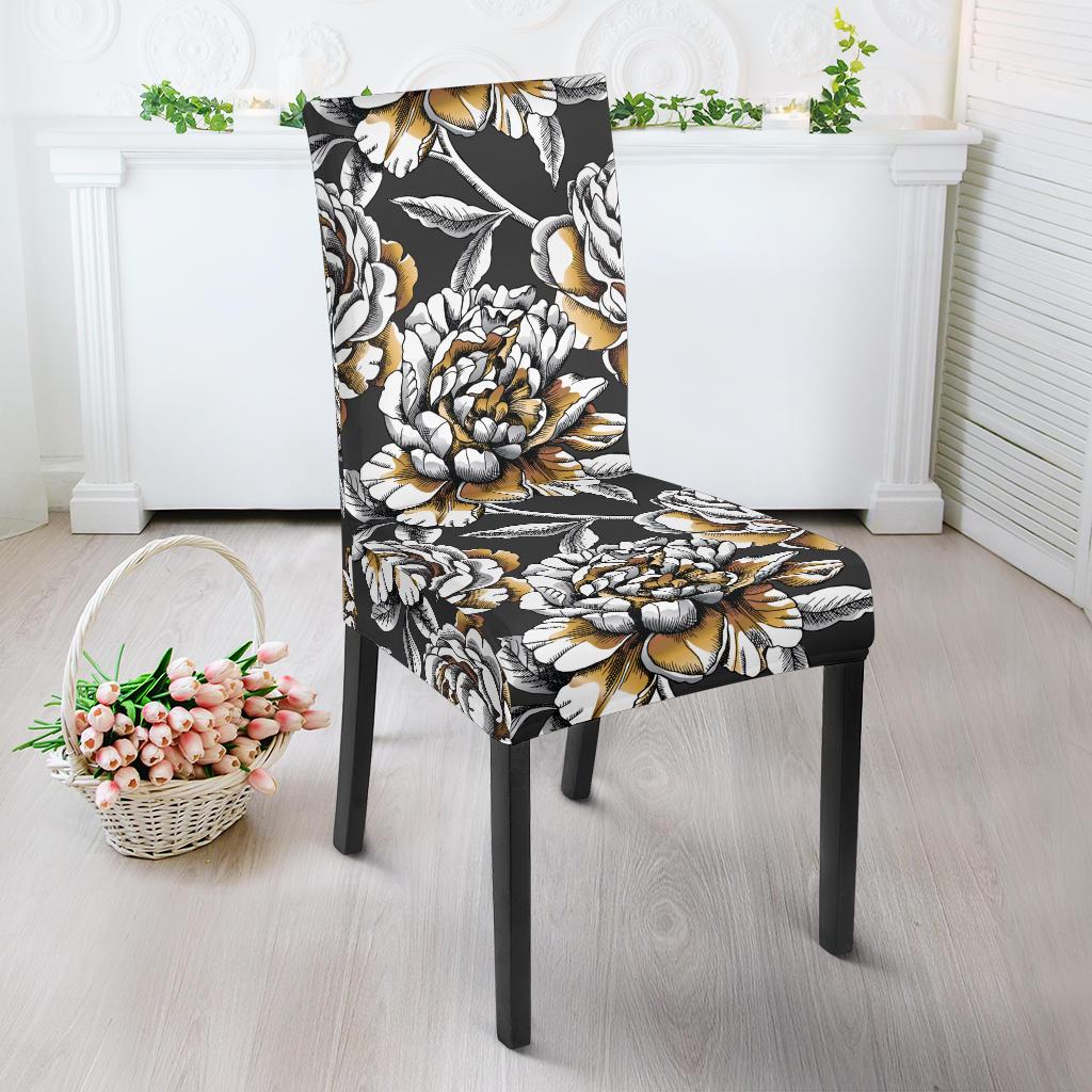 Peony Pattern Print Design PE06 Dining Chair Slipcover-JORJUNE.COM