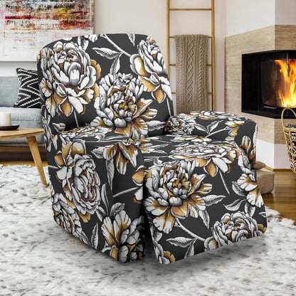Peony Pattern Print Design PE06 Recliner Slipcover-JORJUNE.COM