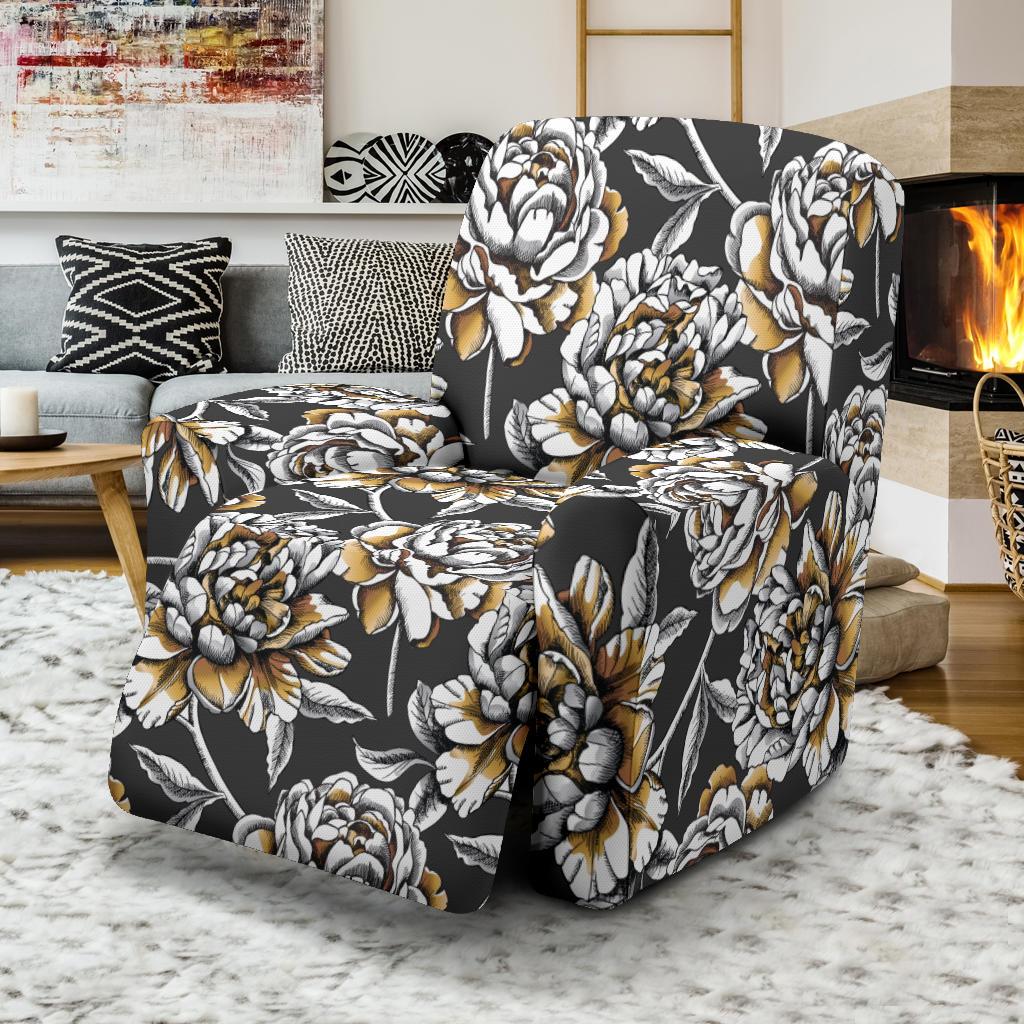 Peony Pattern Print Design PE06 Recliner Slipcover-JORJUNE.COM