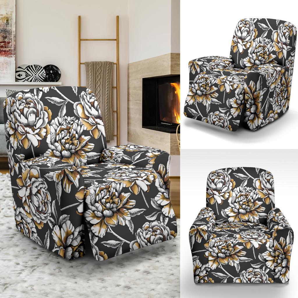 Peony Pattern Print Design PE06 Recliner Slipcover-JORJUNE.COM