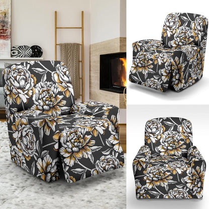 Peony Pattern Print Design PE06 Recliner Slipcover-JORJUNE.COM