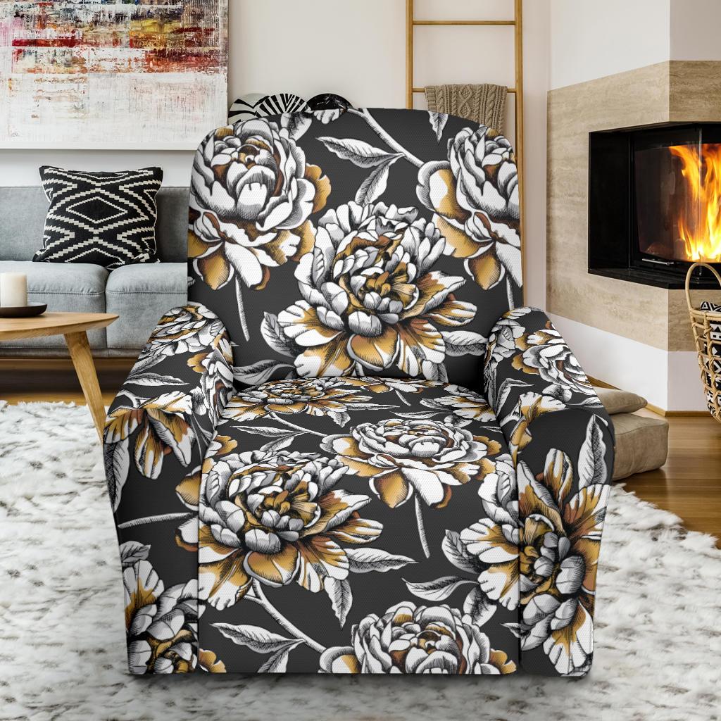 Peony Pattern Print Design PE06 Recliner Slipcover-JORJUNE.COM