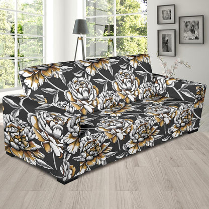 Peony Pattern Print Design PE06 Sofa Slipcover-JORJUNE.COM