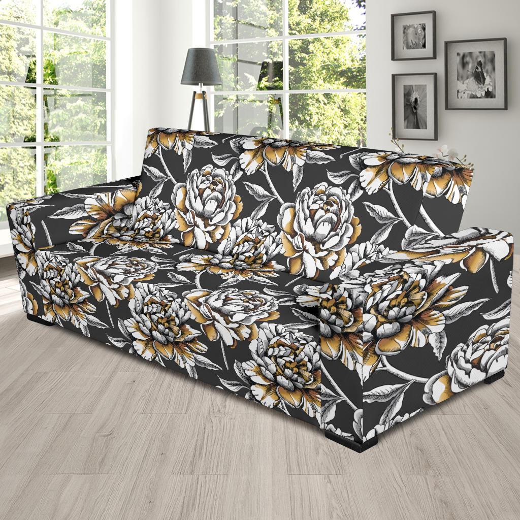 Peony Pattern Print Design PE06 Sofa Slipcover-JORJUNE.COM