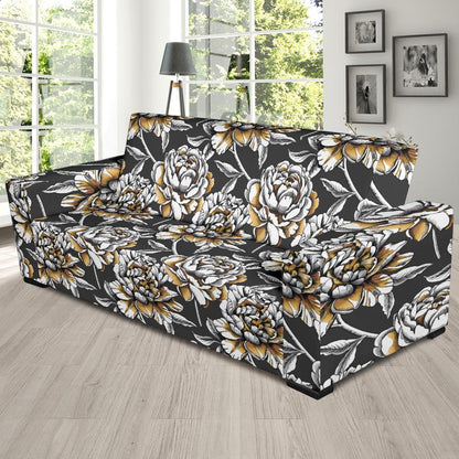 Peony Pattern Print Design PE06 Sofa Slipcover-JORJUNE.COM