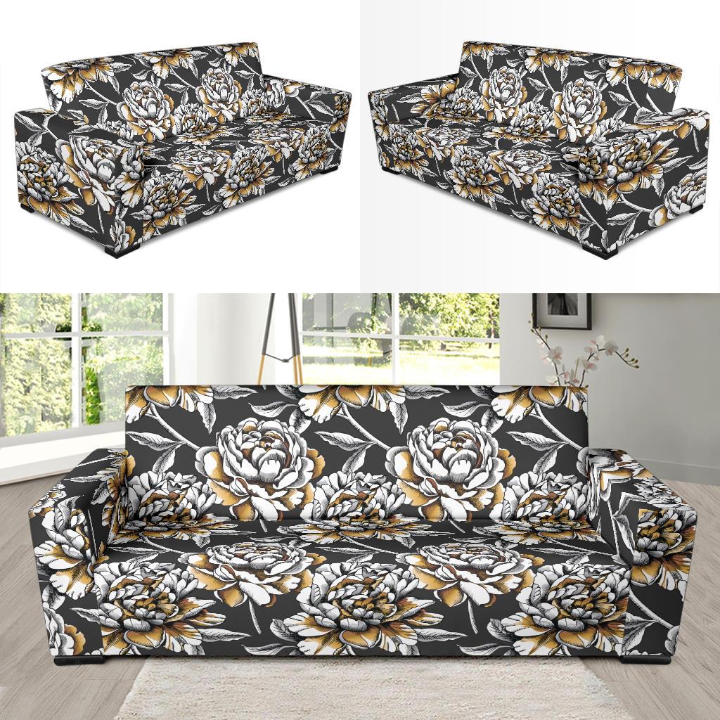 Peony Pattern Print Design PE06 Sofa Slipcover-JORJUNE.COM