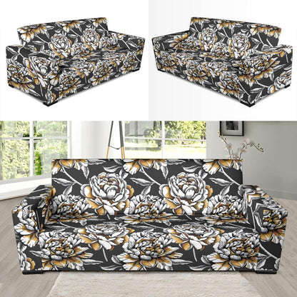 Peony Pattern Print Design PE06 Sofa Slipcover-JORJUNE.COM