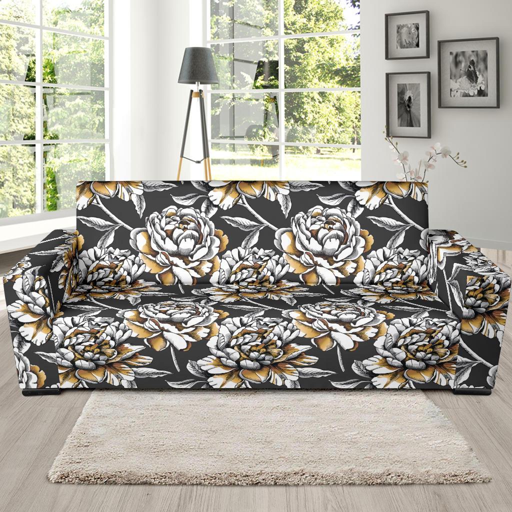 Peony Pattern Print Design PE06 Sofa Slipcover-JORJUNE.COM
