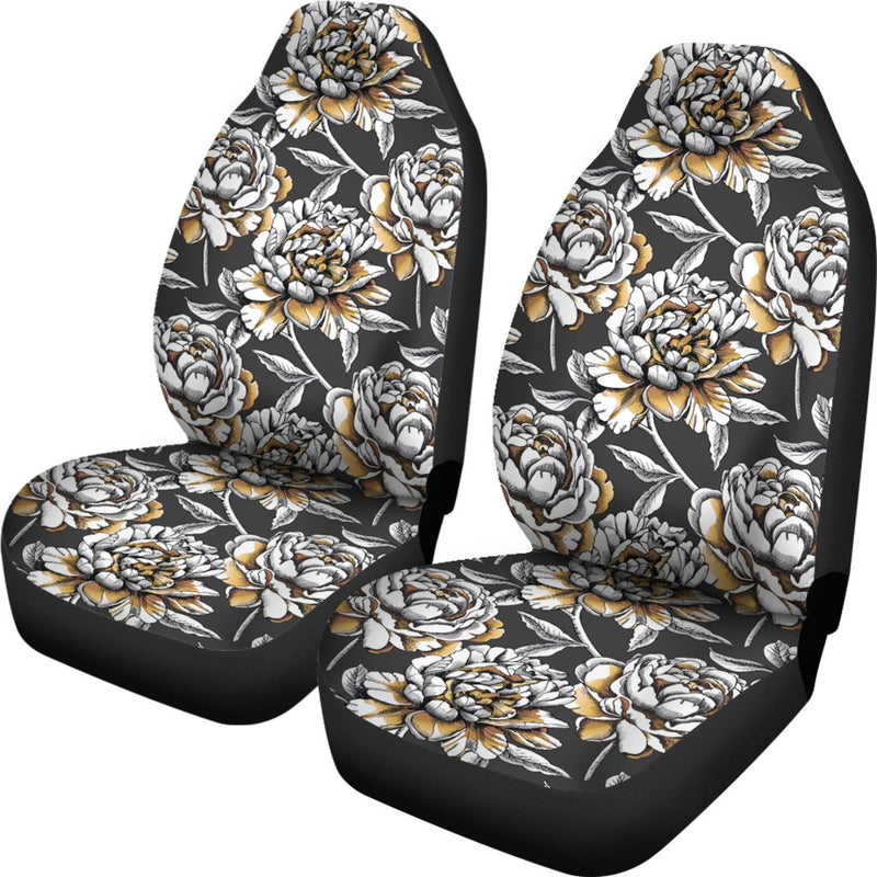 Peony Pattern Print Design PE06 Universal Fit Car Seat Covers-JorJune