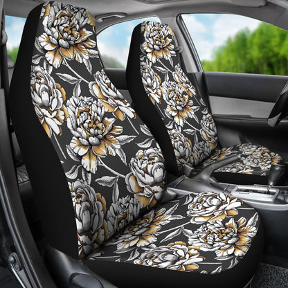 Peony Pattern Print Design PE06 Universal Fit Car Seat Covers-JorJune