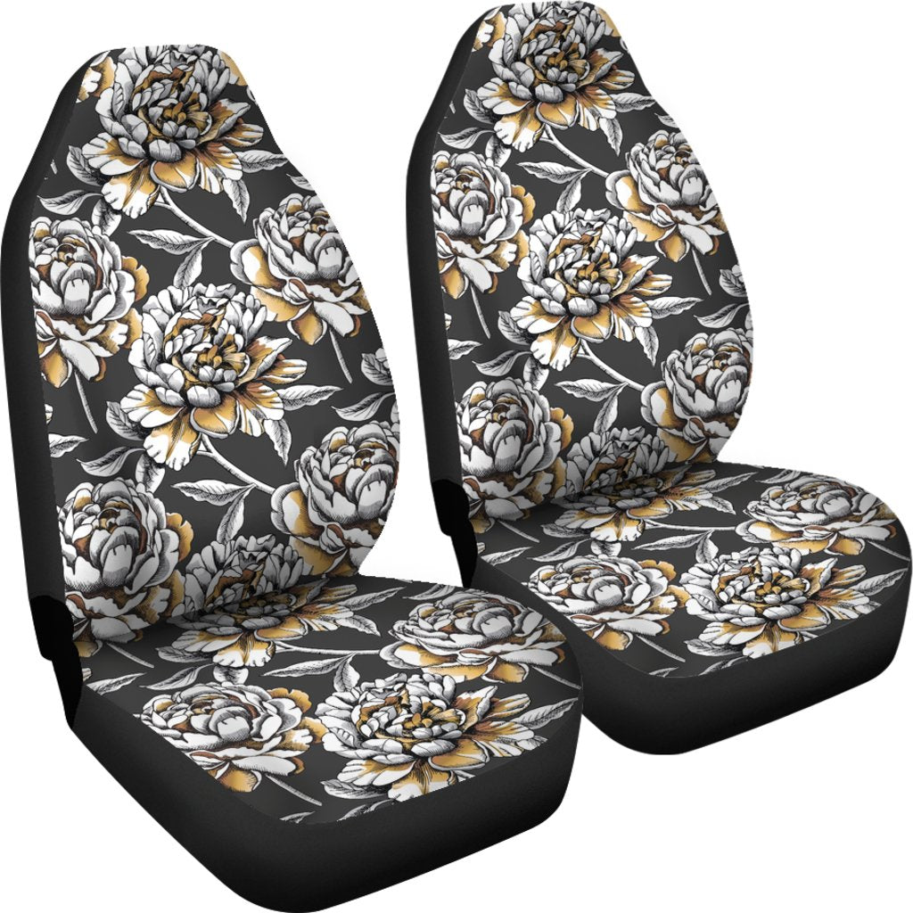 Peony Pattern Print Design PE06 Universal Fit Car Seat Covers-JorJune