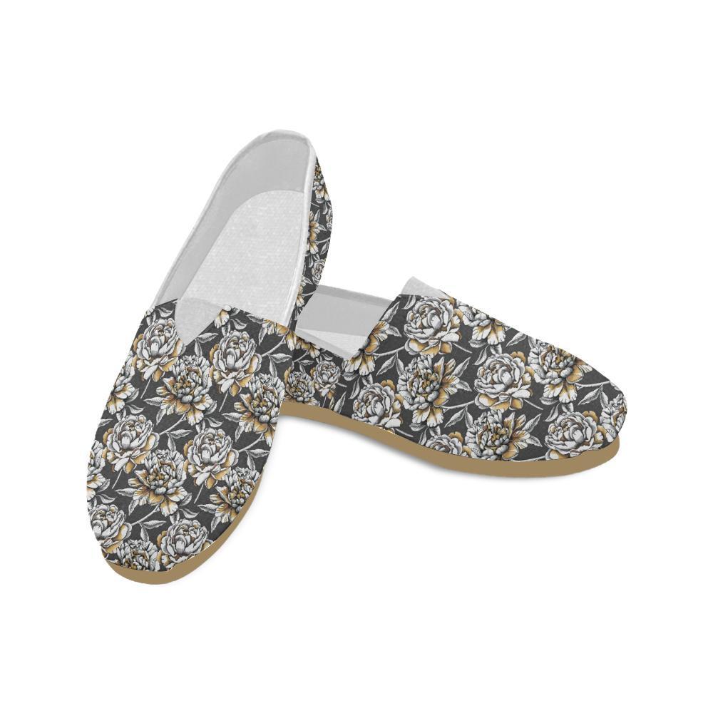 Peony Pattern Print Design PE06 Women Casual Shoes-JorJune.com