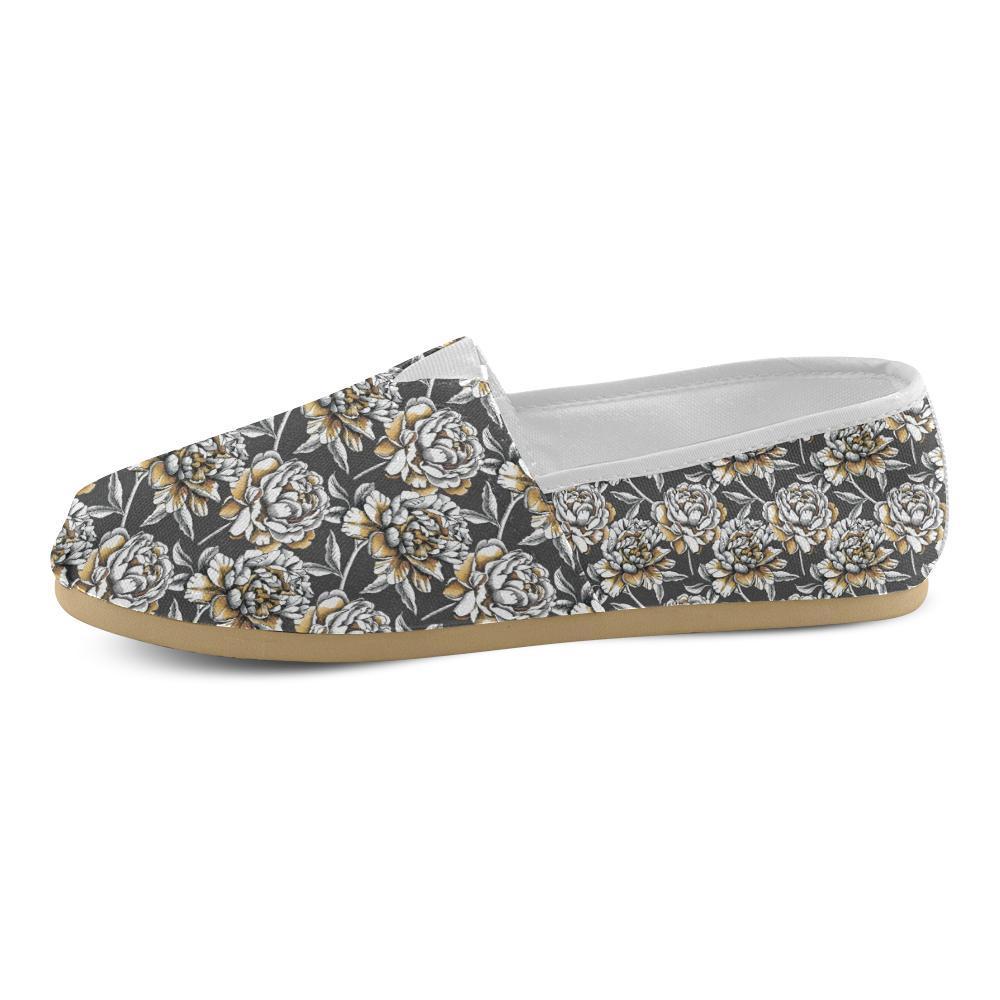 Peony Pattern Print Design PE06 Women Casual Shoes-JorJune.com