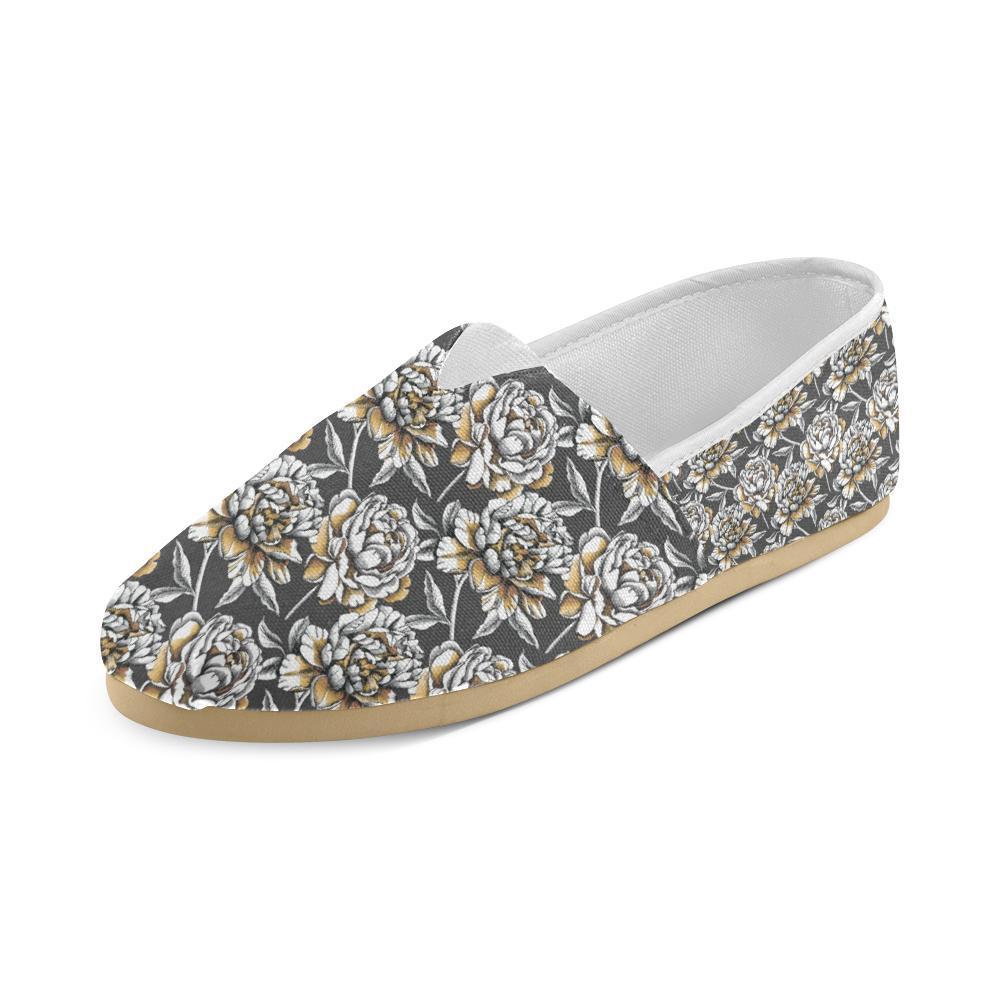 Peony Pattern Print Design PE06 Women Casual Shoes-JorJune.com
