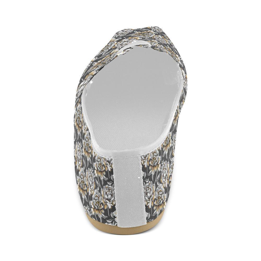 Peony Pattern Print Design PE06 Women Casual Shoes-JorJune.com