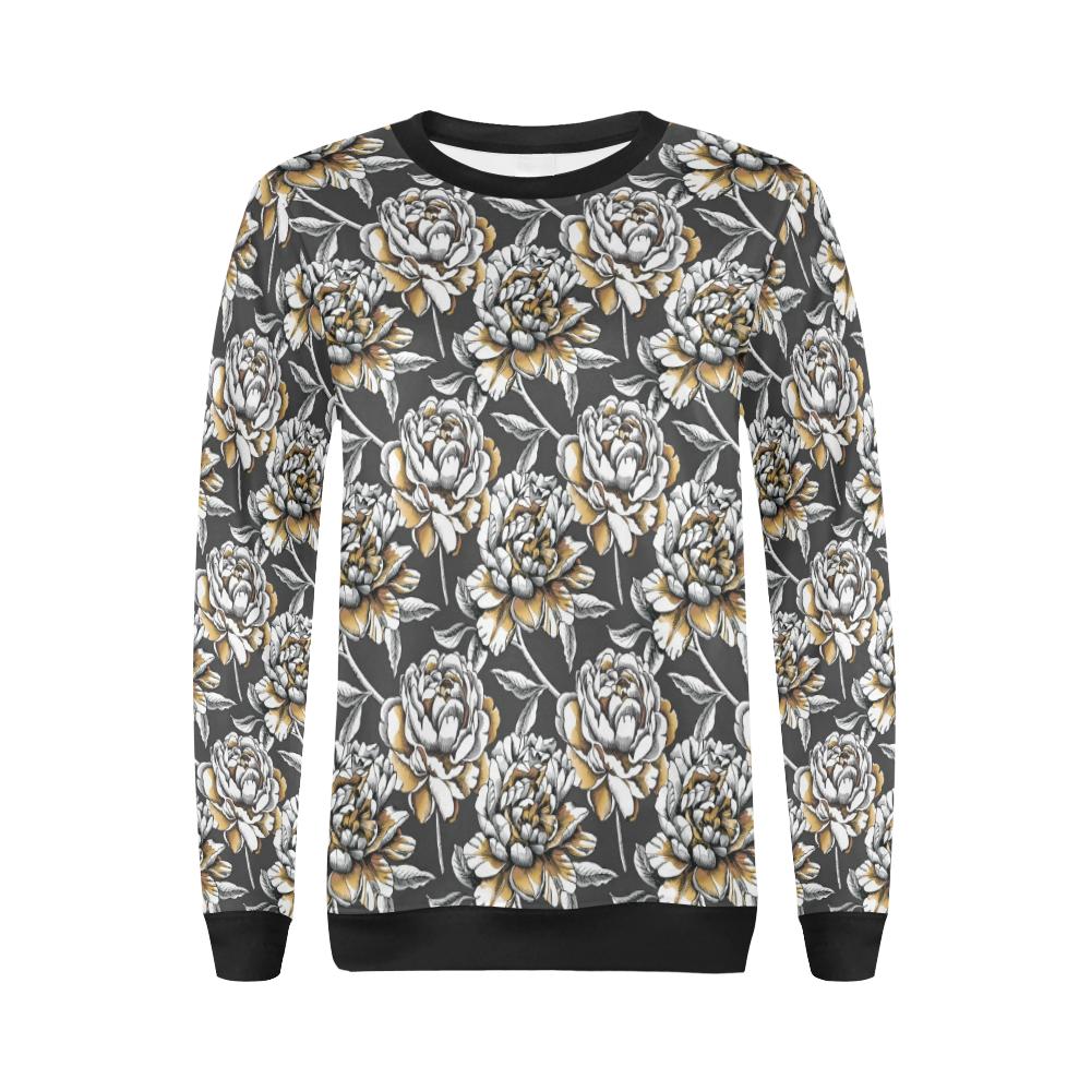 Peony Pattern Print Design PE06 Women Long Sleeve Sweatshirt-JorJune