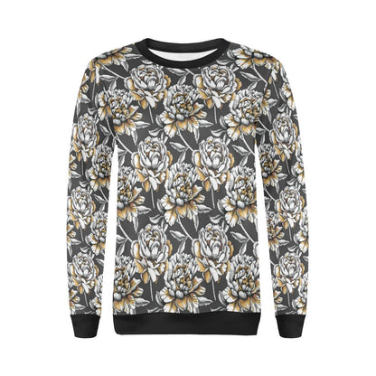 Peony Pattern Print Design PE06 Women Long Sleeve Sweatshirt-JorJune