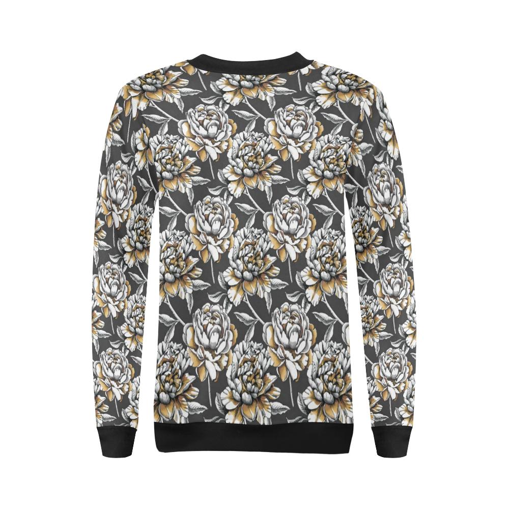 Peony Pattern Print Design PE06 Women Long Sleeve Sweatshirt-JorJune