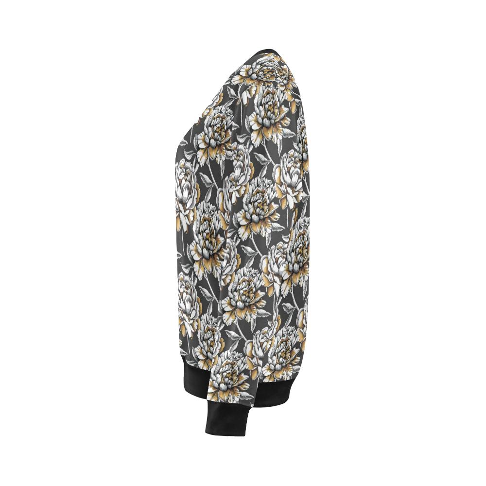 Peony Pattern Print Design PE06 Women Long Sleeve Sweatshirt-JorJune