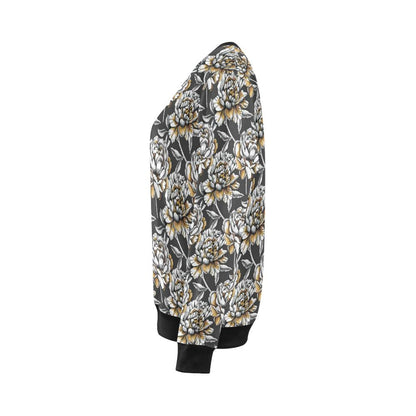 Peony Pattern Print Design PE06 Women Long Sleeve Sweatshirt-JorJune