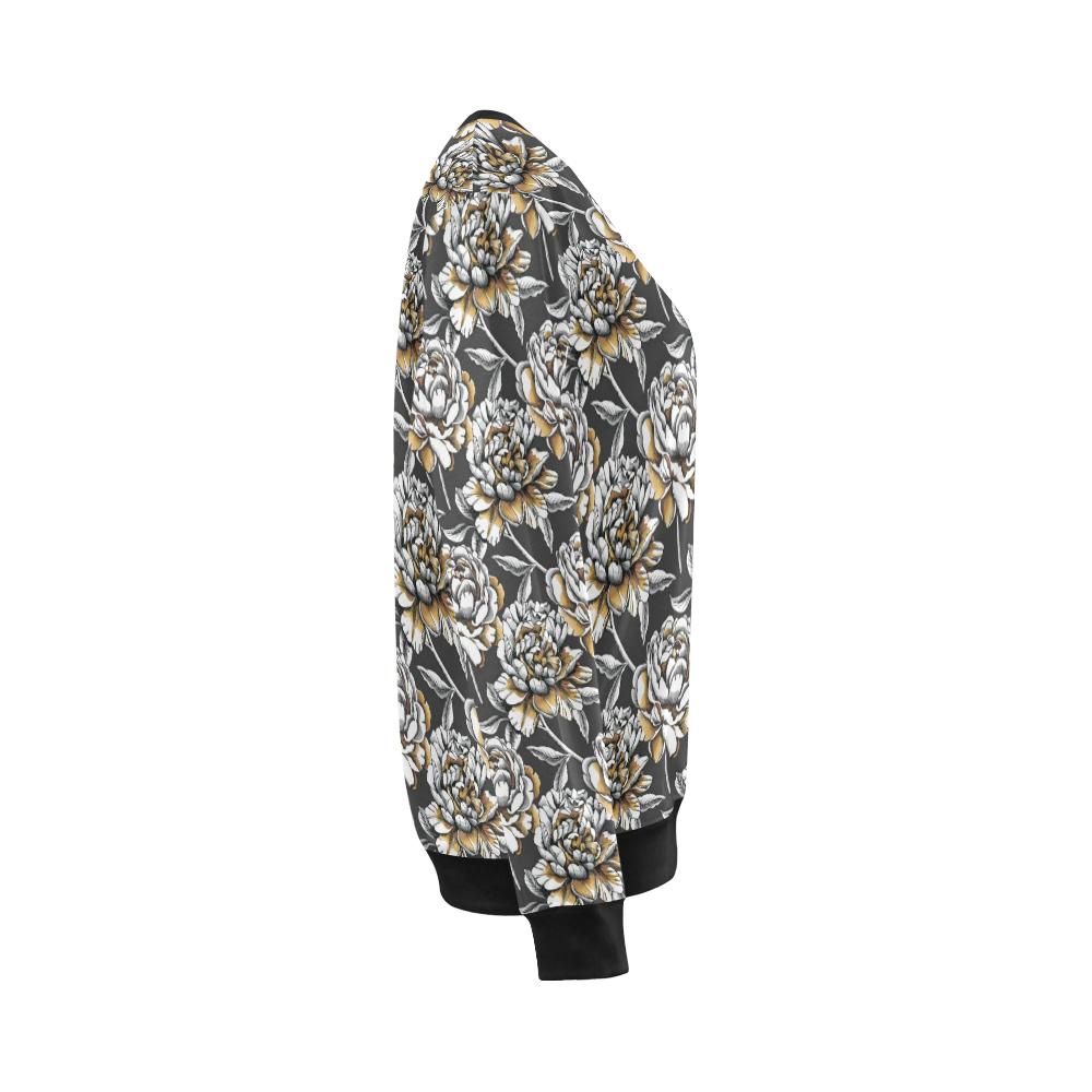 Peony Pattern Print Design PE06 Women Long Sleeve Sweatshirt-JorJune