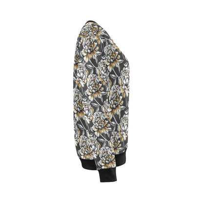 Peony Pattern Print Design PE06 Women Long Sleeve Sweatshirt-JorJune