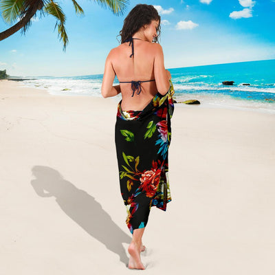 Peony Pattern Print Design PE07 Sarong Pareo Wrap-JORJUNE.COM