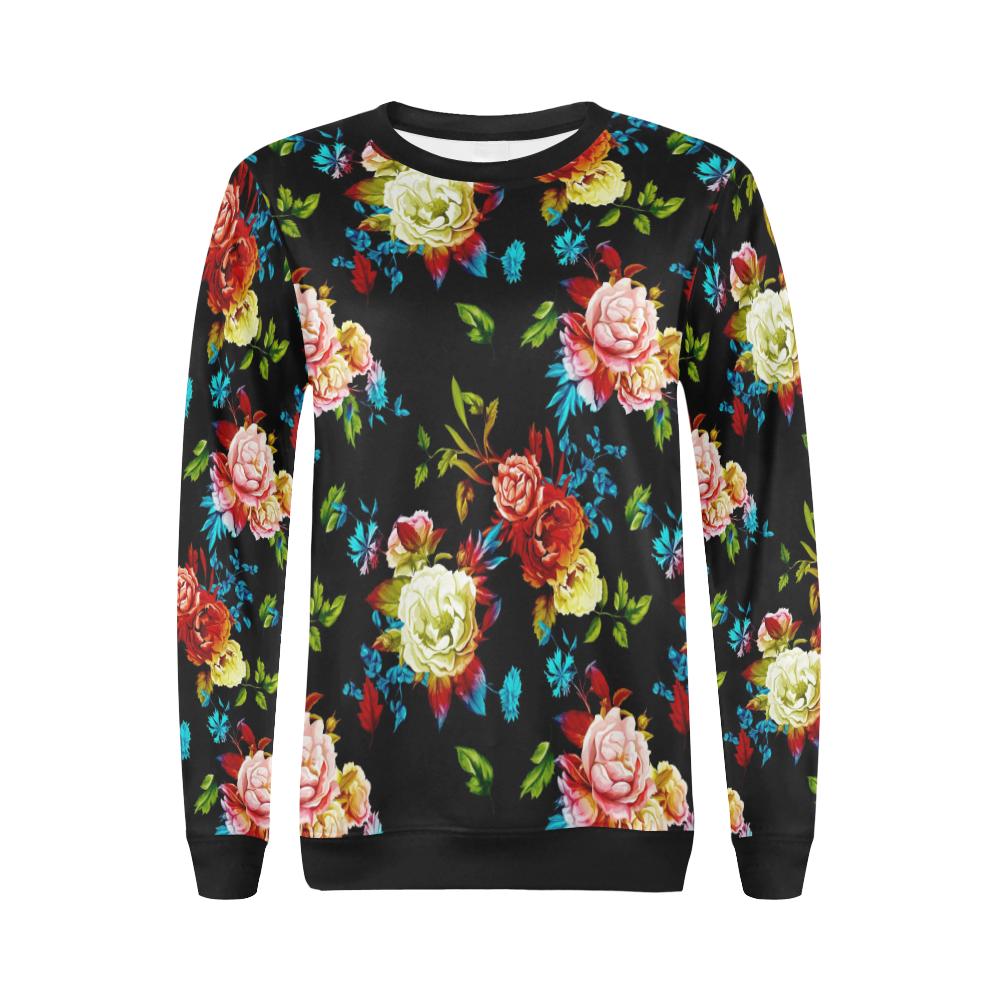 Peony Pattern Print Design PE07 Women Long Sleeve Sweatshirt-JorJune