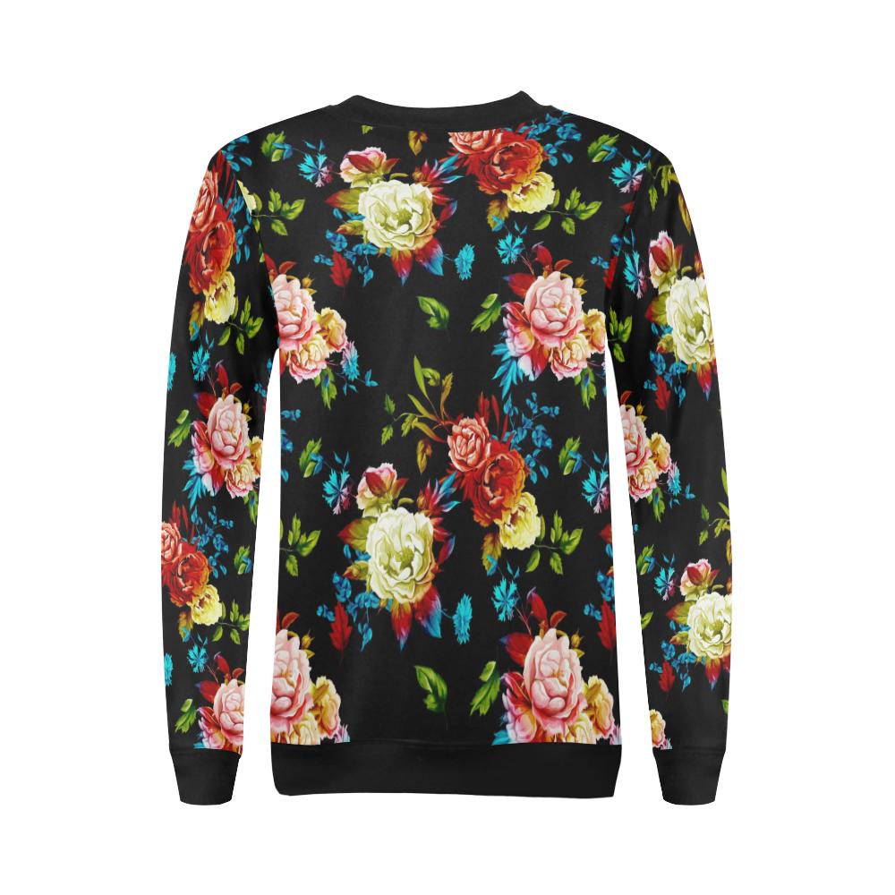 Peony Pattern Print Design PE07 Women Long Sleeve Sweatshirt-JorJune