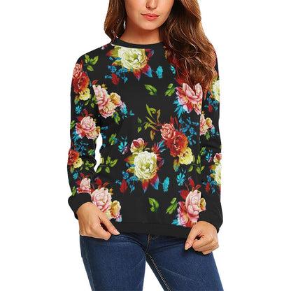 Peony Pattern Print Design PE07 Women Long Sleeve Sweatshirt-JorJune