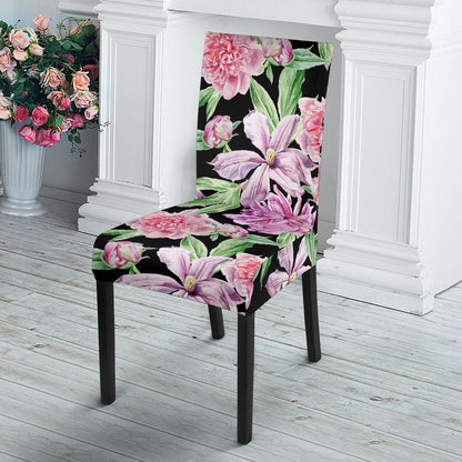 Peony Pattern Print Design PE08 Dining Chair Slipcover-JORJUNE.COM